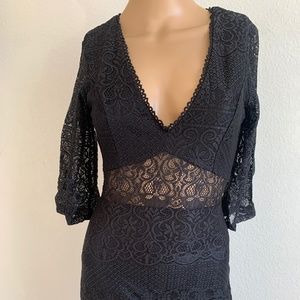 Brand new nasty gal paper chandelier lace side slit maxi dress